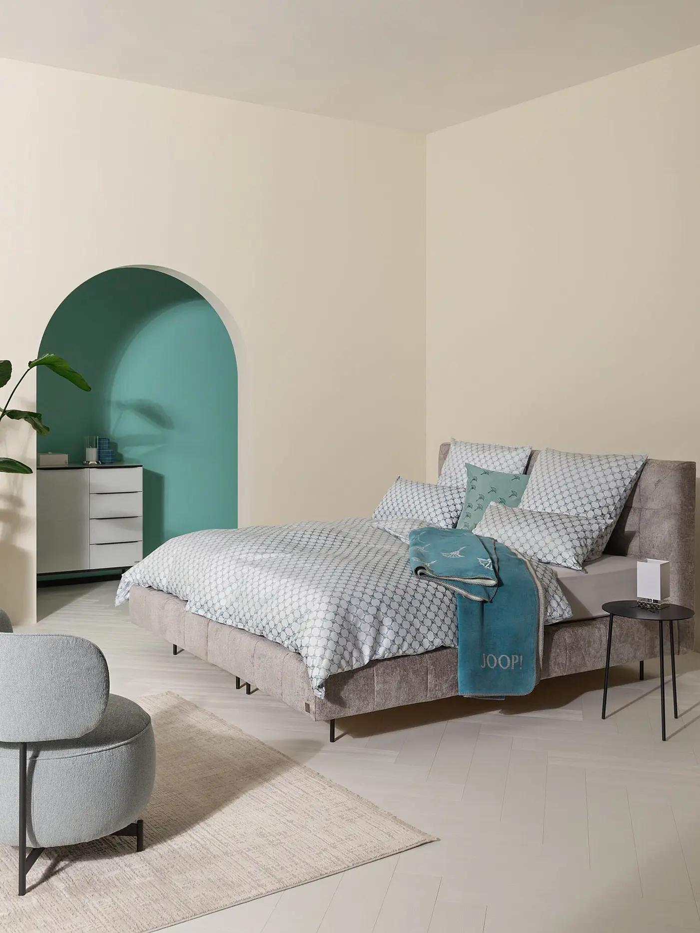 JOOP | Satin Bettwäsche 140x200cm CORNFLOWER GLEAM Aqua | 